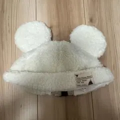 ミッキー　モコモコ　ファンキャップ　帽子　白　冬