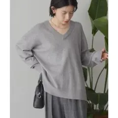 AMERICAN HOLIC Vネック ニット 長袖 グレー