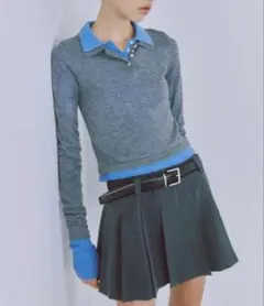 SNIDEL スナイデル レイヤード ポロニットプルオーバー　トップス