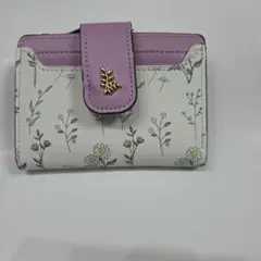 値下げします♪　二つ折り財布 レディース パープル　花柄のサムネイル