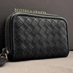 s12　ボッテガヴェネタ　コインケース　小銭入れ　ブラック　イントレチャート