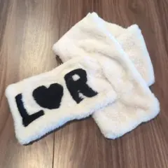 未使用　キッズ　ホワイト L♡Rデザイン マフラー
