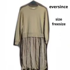 eversince ベージュ 長袖ワンピース フリーサイズのサムネイル