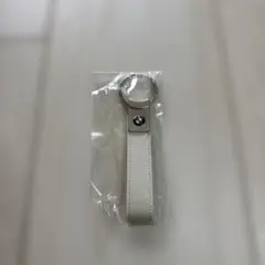 BMW ホワイトレザー キーホルダー リング付き
