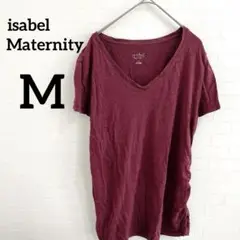 isabel Maternity✨【M】バーガンディ 半袖Tシャツ