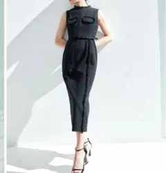 美品☆LAUBE BLANC Doublebelted MelangeDress - メルカリ