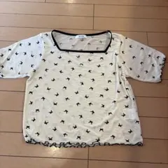 RICE CLAUP リボン柄メッシュTシャツ 半袖のサムネイル