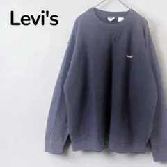 【リーバイスLevi's】クルーネック　スウェット　カットソー　ロゴ刺繍　黒のサムネイル