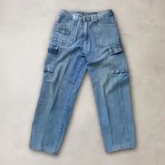90s デニム カーゴパンツ W79 ポケットギミック ヴィンテージ Y2Kのサムネイル