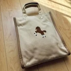 seventen お馬さん刺繍　トートバッグ　ベージュ