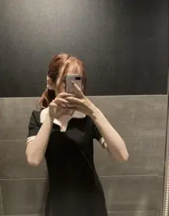 ショート丈　ワンピース　ワンホン　綺麗め