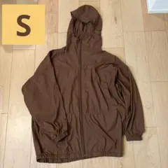 UNIQLO U シアーオーバーサイズパーカ ブラウン Sのサムネイル