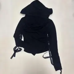 フード付き 長袖 トップス ブラック
