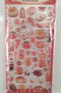 ファーストフード　立体シール　ぷっくり 食べ物モチーフ