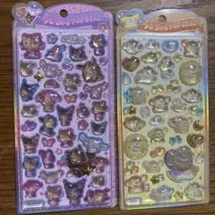 うるちゅるポップシール　日焼けサンリオ　キティ　ポチャッコ　マイメロ　シナモン