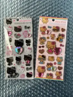キラキララインストーンシール　キティ　日焼けキティ　黒キティ　サンリオ