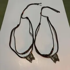 蝶のモチーフ ネックレスとブレスレットセット