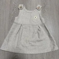 ワンピース80 千鳥格子　ライトベージュ