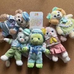 ダッフィー & フレンズ カラフルハピネス　ぬいぐるみバッジ5体セット