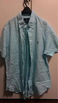 Ralph Lauren スリムフィット 半袖シャツ L 水色