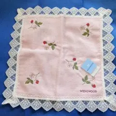WEDGWOOD 花柄刺繍 ハンカチタオル
