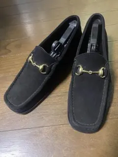 GUCCI ホースビット ローファー グッチ ブラックスエード ４１2/1E