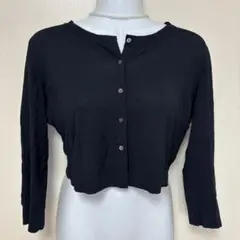 フォクシーニューヨーク　カーディガン　薄手　ブラック　黒　羽織り　ボレロ