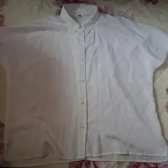 UNIQLO 半袖ボタンシャツ M ホワイト