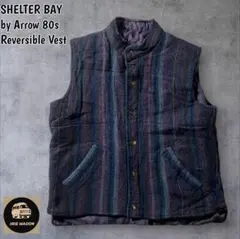 SHELTER BAY80sリバーシブルウール混ベストマルチカラーグランパコアMのサムネイル