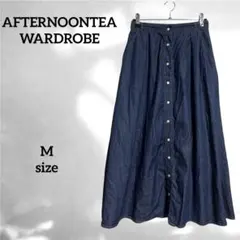 【AFTERNOONTEA WARDROBE】(MR)デニムスカート ボタン付き