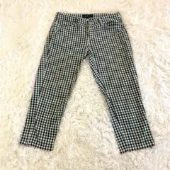 インディヴィ パンツ アンクル丈 38 M相当 ローライズ 裾ジッパー チェックのサムネイル