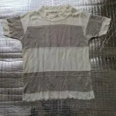 finisterre 半袖ニットトップス アイボリー・ベージュ