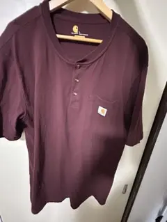 Carhartt ヘンリーネック Tシャツ バーガンディ Lのサムネイル