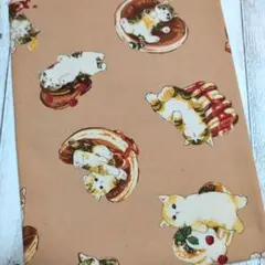 mofusand プリント生地 ベージュ
