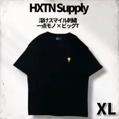 XL 溶けスマイル 刺繍 黒T 一点モノ CBOYグランジ感◎ Y2Kストリート