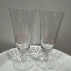 ガラス製フルート型グラス2個セット　シャンパングラス