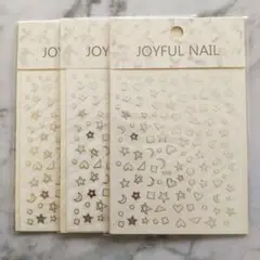 【NS14】ネイルシール シルバー 星 ハート 月 モチーフ 可愛い 3枚セット