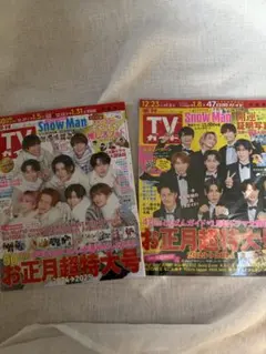 Snow Man表紙 週刊TVガイド 2冊セット ☆カバー袋付