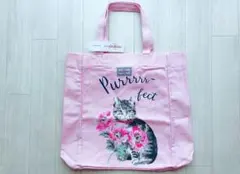 【新品未使用】キャスキッドソン 軽量 猫 花柄 トートバッグ