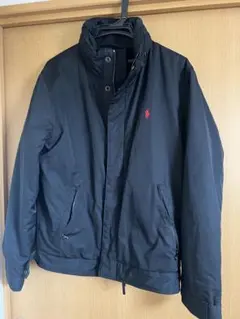 ラルフローレンブルゾンジャケット ブラック 赤ポニー刺繍 内側フリース地