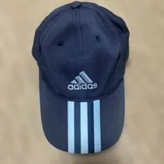 adidas ネイビー ストライプ キャップ OSFZ