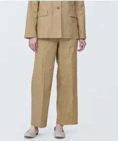 【未使用】無印◎ ヘンプ混ストレッチストレートパンツ