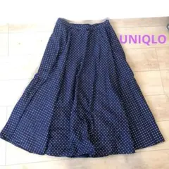UNIQLO ユニクロ　レディース 水玉　ドット　フレアスカート　L ロング