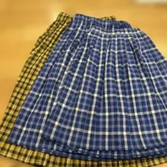 チェック柄 プリーツスカート 3枚セット 120cm 140cm 150cm
