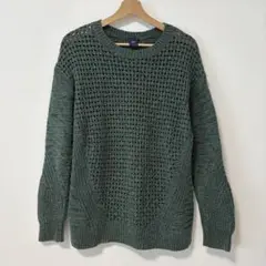 【美品】GAP クルーネック　セーター　緑　M カンボジア製