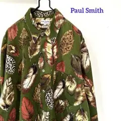 Paul Smith 葉柄　長袖シャツ　イタリア生地　コーデュロイ