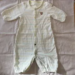 ミキハウス アイボリー ストライプロンパース 50-60