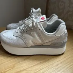 New Balance WL574QZD グレー/ホワイト厚底スニーカー　23