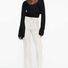新品、未使用☆zara☆ザラ☆ハイウエストミニフレアデニムパンツ☆ホワイト☆