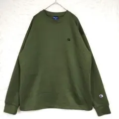 【チャンピオン】オリーブグリーンクルーネックスウェット M ドローコード